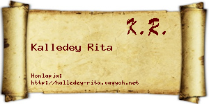 Kalledey Rita névjegykártya